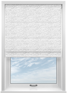 Crushed Velvet, White - Twist&Fit Roman Blind